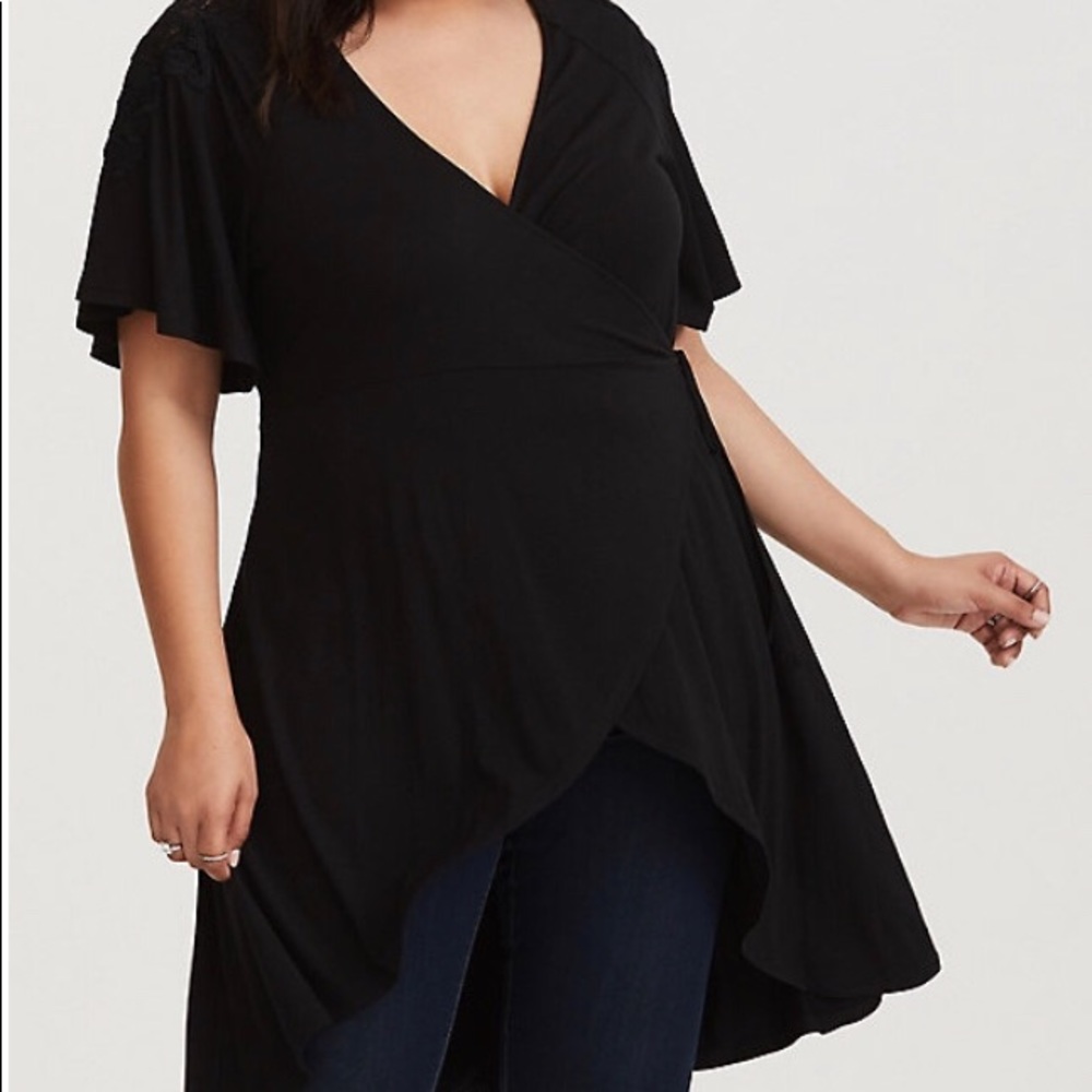 Torrid Crochet Trim Wrap Tunic
